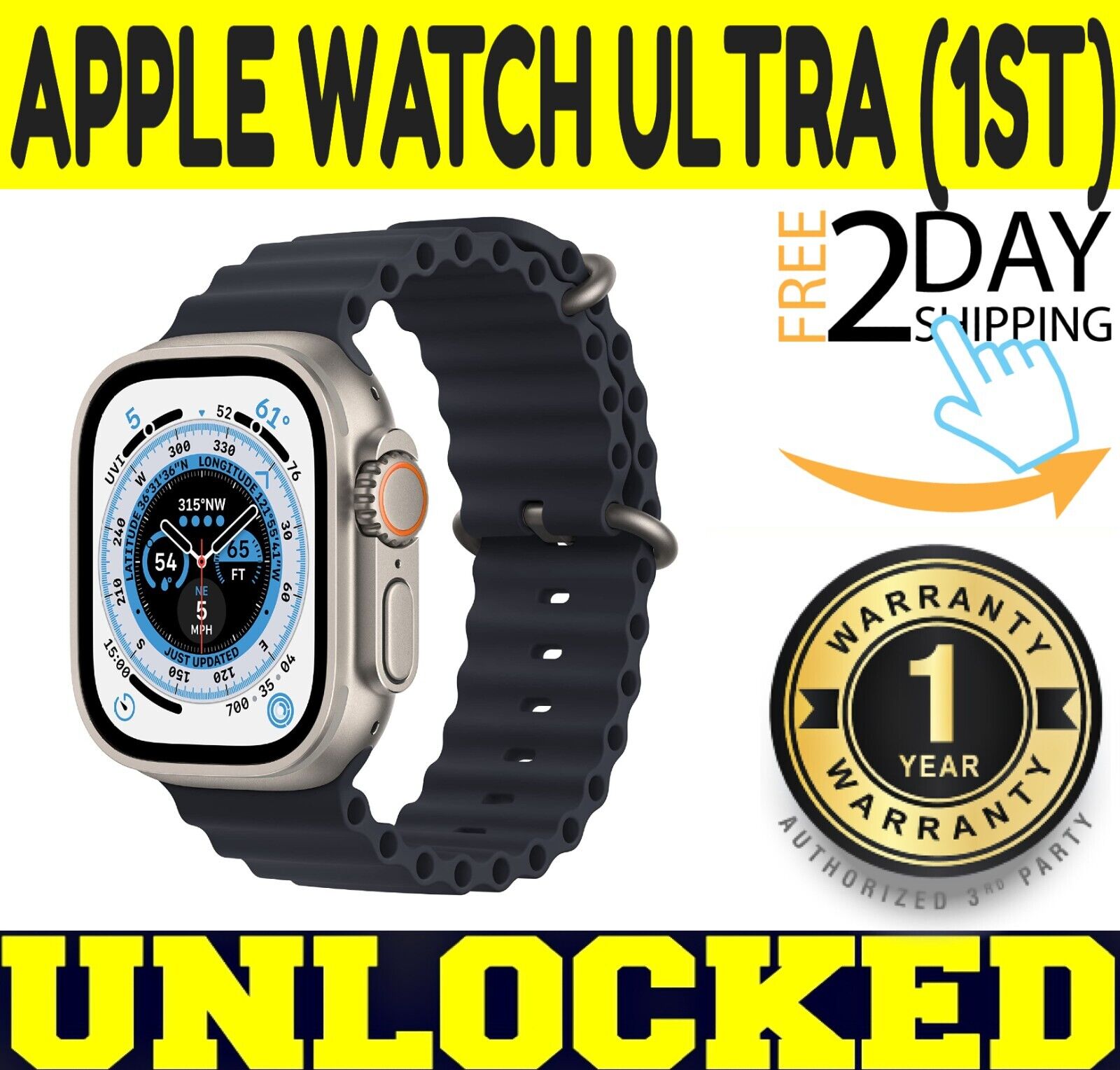 APPLE WATCH ULTRA 49mm Cellular UNLOCKED Titanium Case APPLE WATCH ULTRA 49mm Cellular UNLOCKED Titanium Case