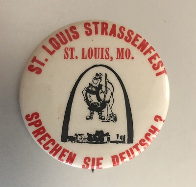St Louis Strassenfest Pin Badge; Sprechen Sie Deutsche; 60 s German Street Fest
