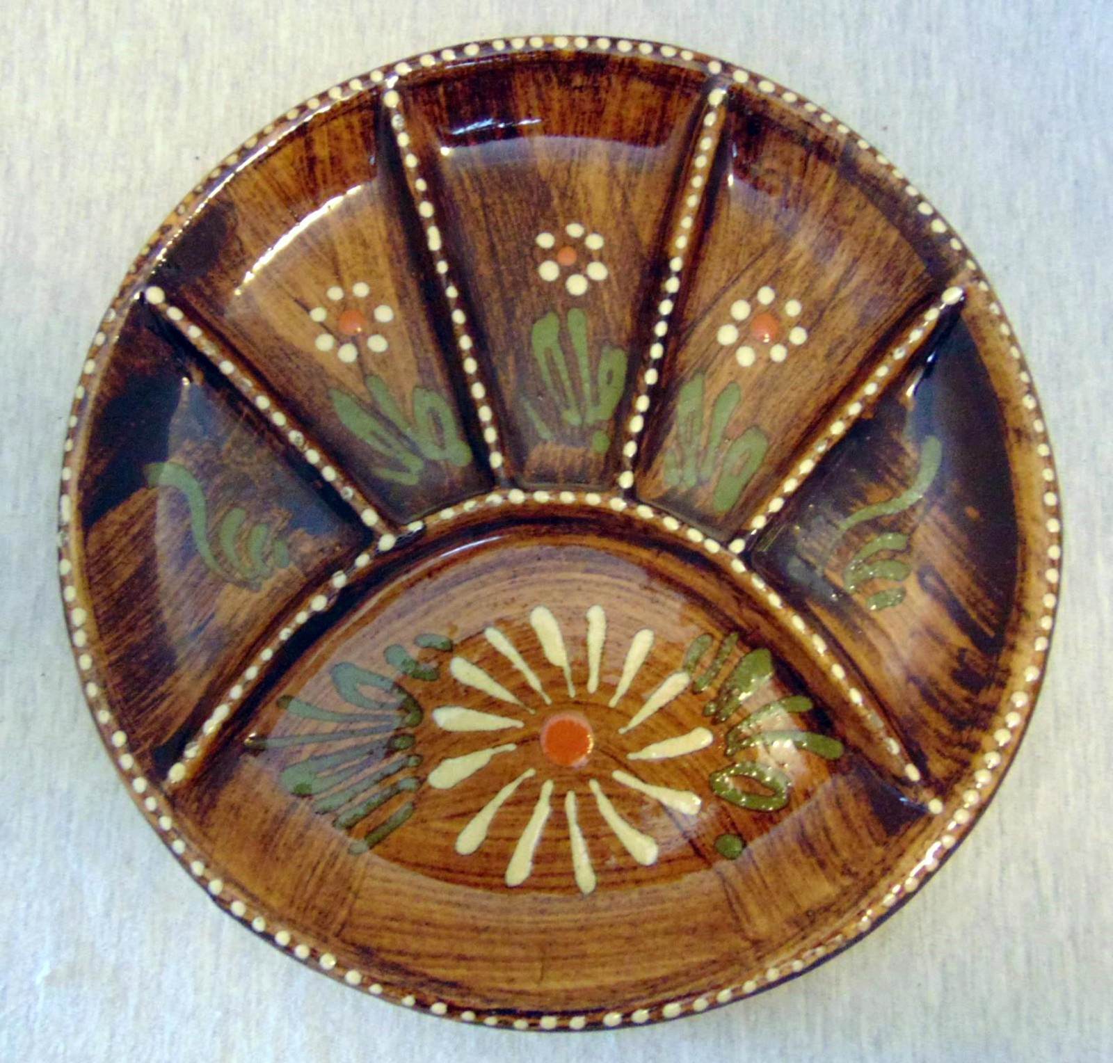Ceramic Round 6-section Serving Relish Dish
