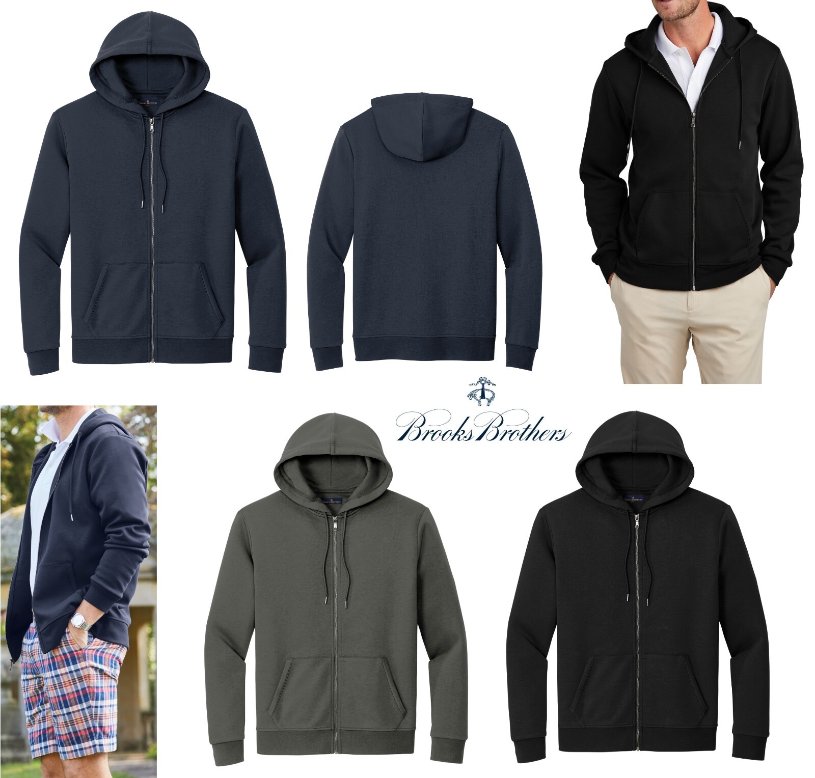 MEN'S CASUAL, RELAXED, DOUBLE KNIT, MID-WEIGHT, FULL ZIP
