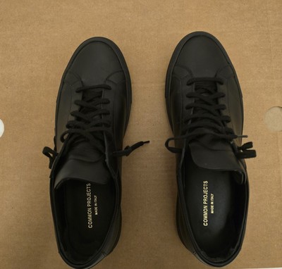Common Projects Achilles Low Top Shoes in Black Leather 1528 44 7547