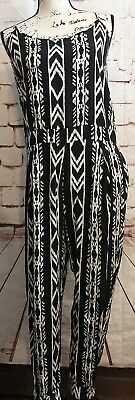 Abercrombie & Fitch  Large Sleeveless jumpsuit Strappy Jogger Crop Aztec Tribal