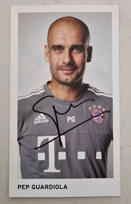 PEP GUARDIOLA FC BAYERN MUNICH SIGNED SOCCER PROMO CARD MANCHESTER CITY MAN