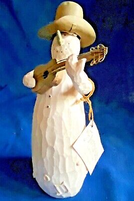Rare Flurryville Snowdrift Sam The Singing Cowboy Snowman Town Troubadour Figure