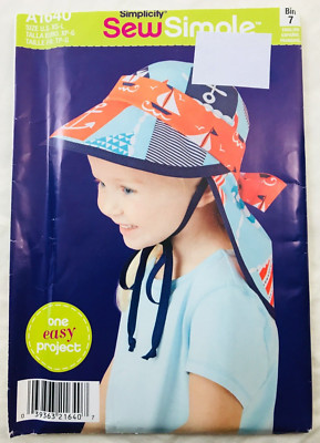 Simplicity Sew Simple CHILD'S HAT IN 4 SIZES Sewing Pattern A1640 UNCUT XS S M L