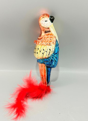 Blown Glass Parrot Bird Christmas Ornament