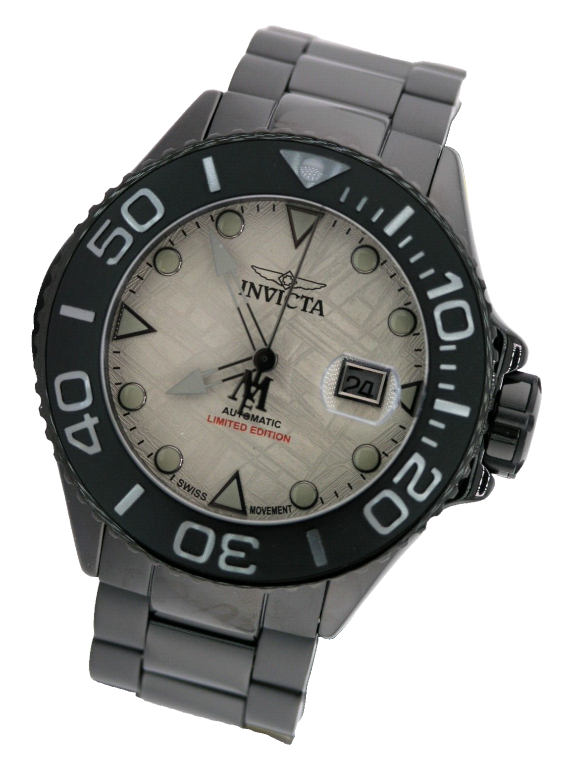 Pre-owned Invicta 47154 Swiss Automatic Eta 2824 Masterpiece Meteorite Dial Limited
