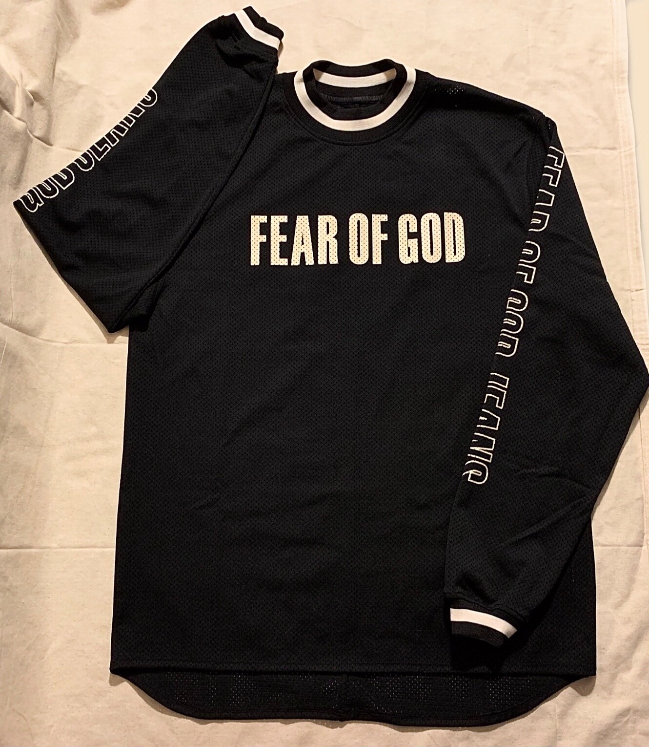 FEAR OF GOD FIFTH COLLECTION 2017 BLACK MESH L S MOTOCROSS JERSEY