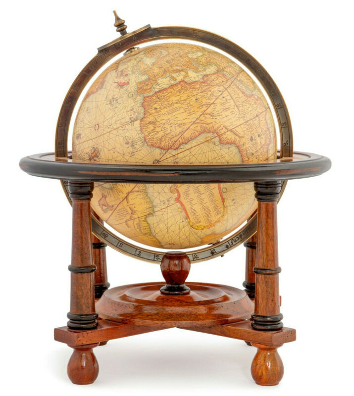 16th C. Mercator Terrestrial Globe 11.8" Wood Stand Nautical Old World Decor New