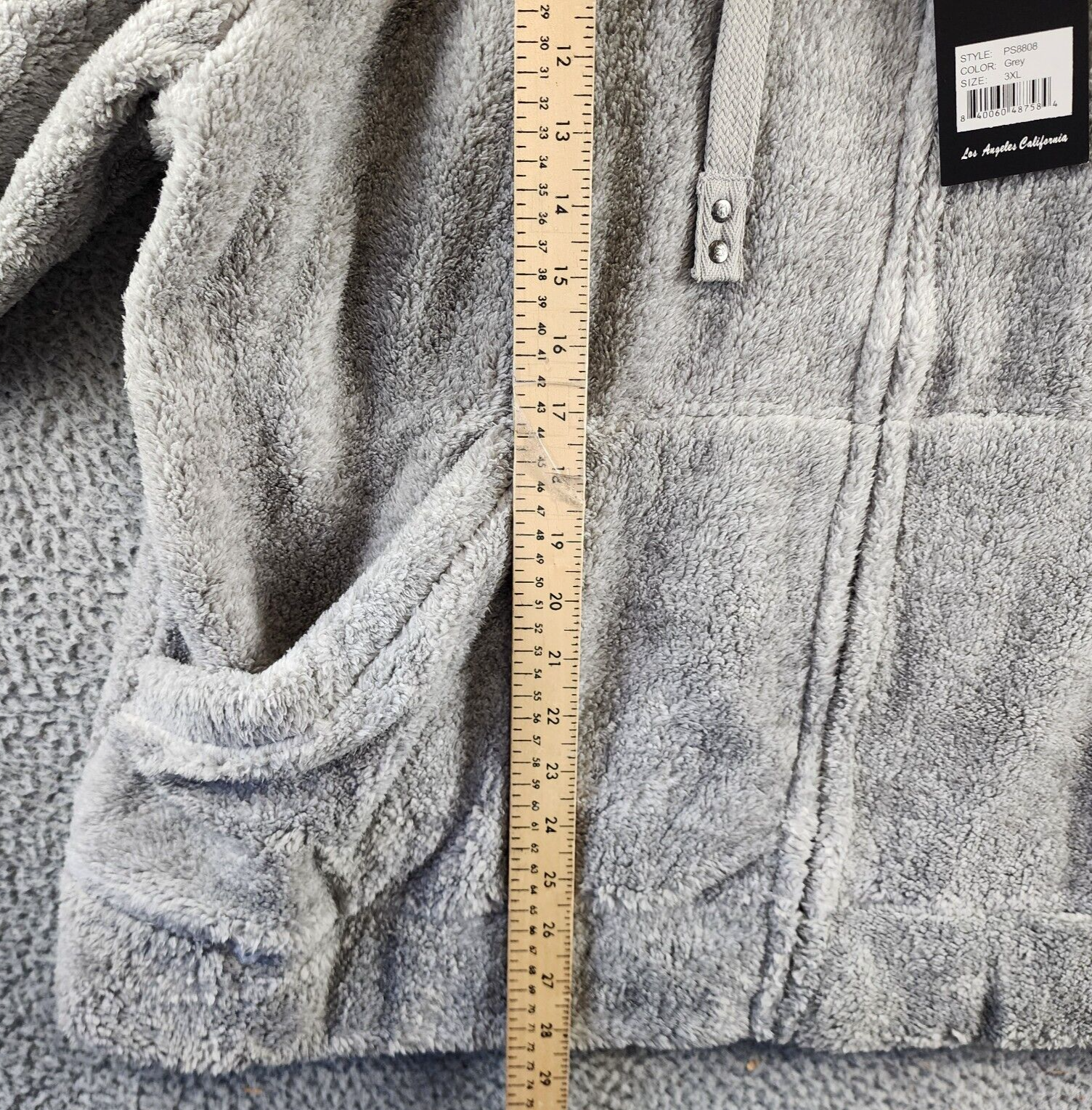 White Mark Plus Size Hooded Sherpa Jacket Women's 3XL Gray Zipper Closure L/S~ - Picture 9 of 15