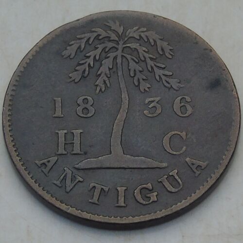 1836 Antigua & Barbuda Farthing Hannay & Coltart Token Scarce Type & Nice Detail