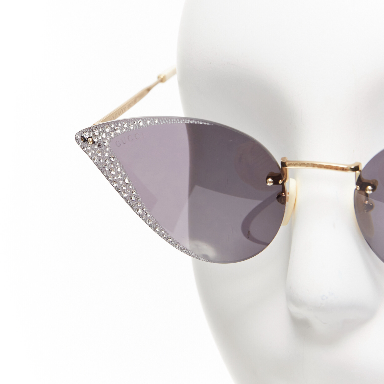 GUCCI Hollywood Forever GG0898S silver crystal black cat eye