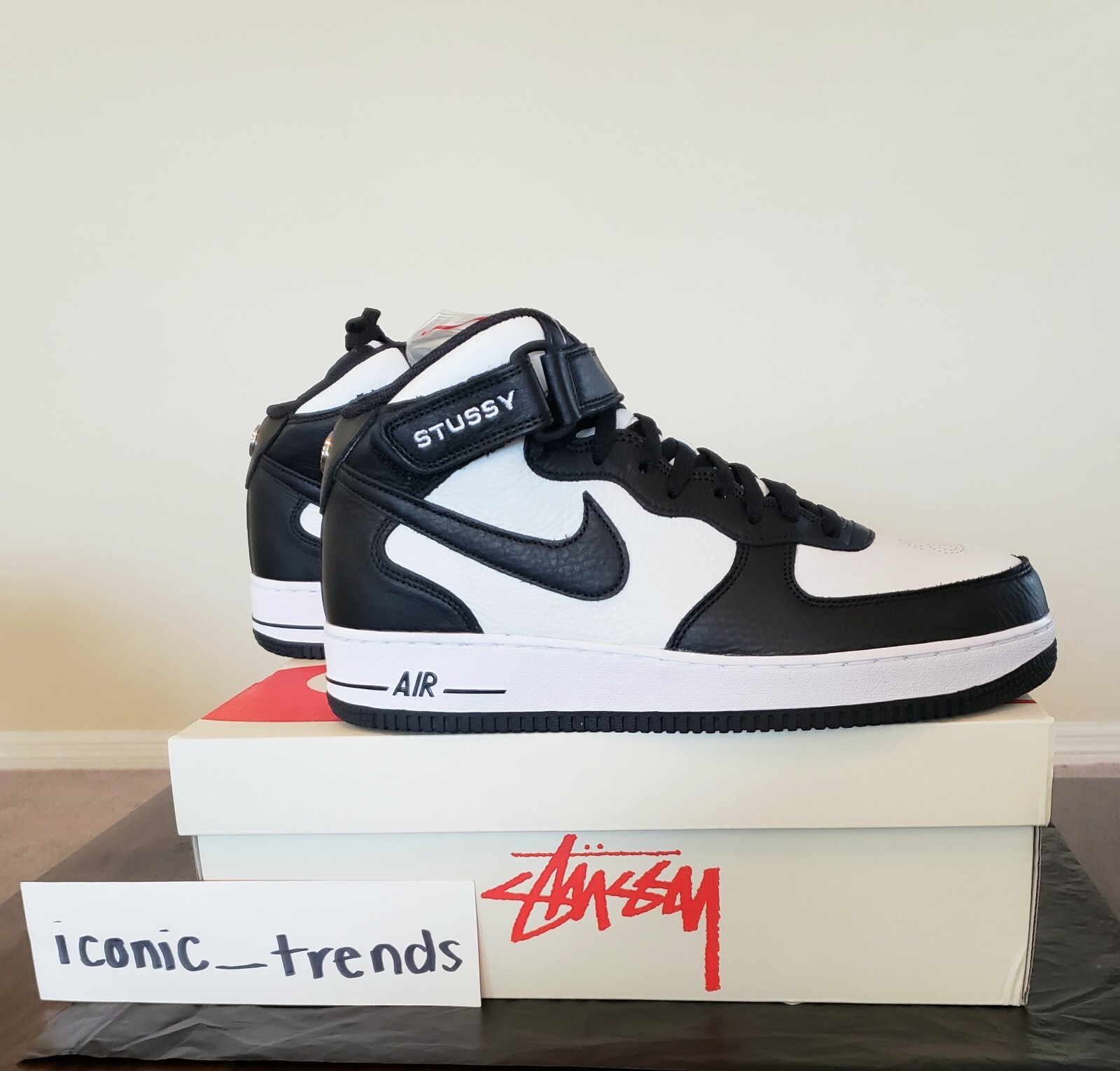 Stussy×NikeAirForce1MidBlackandLightBone Nike x Stüssy Air Force 1 Mid 