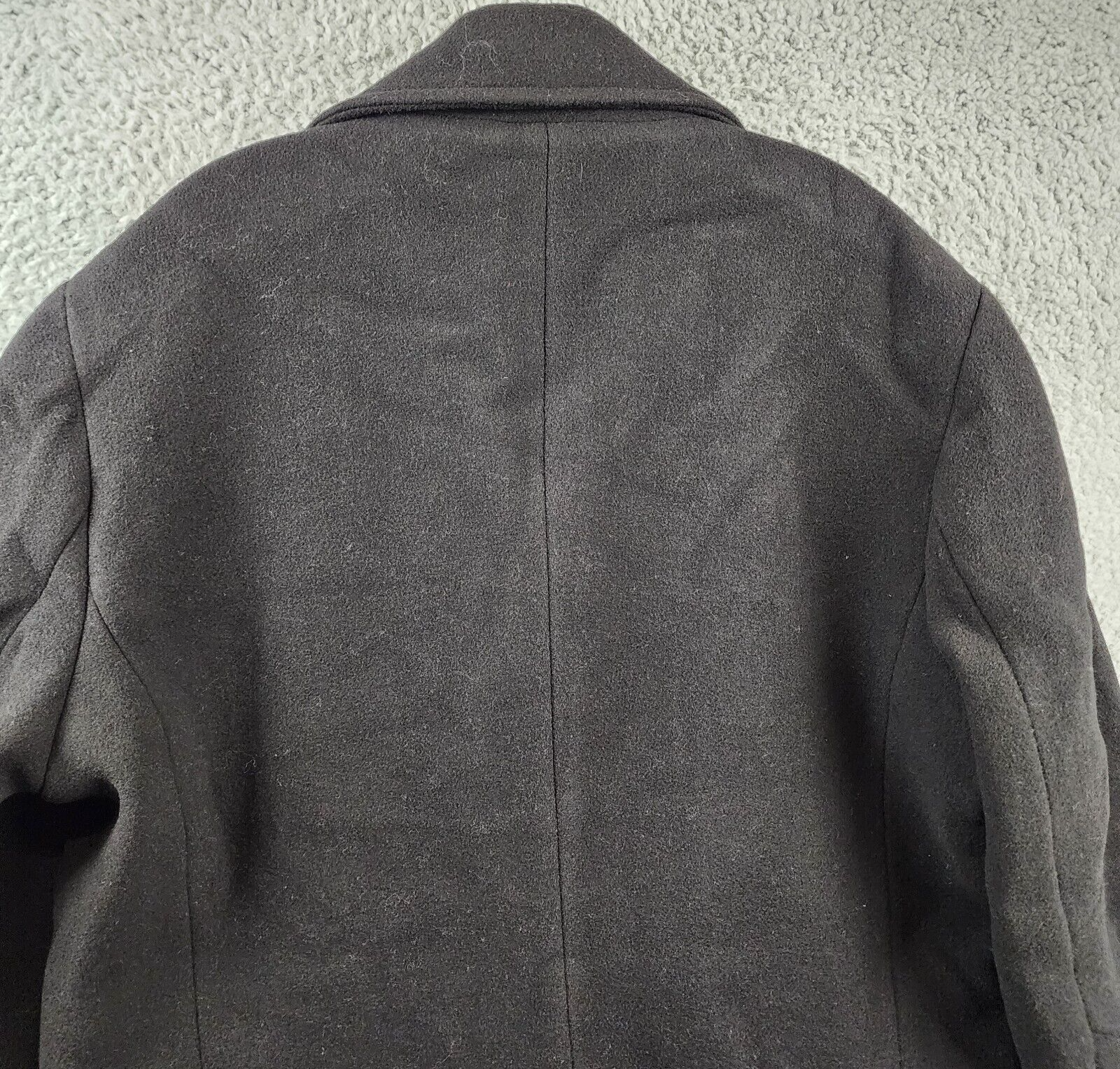 Pre-owned John Varvatos Wool Carlos Vintage I Peacoat Men's 56/xl Black Front Button L/s