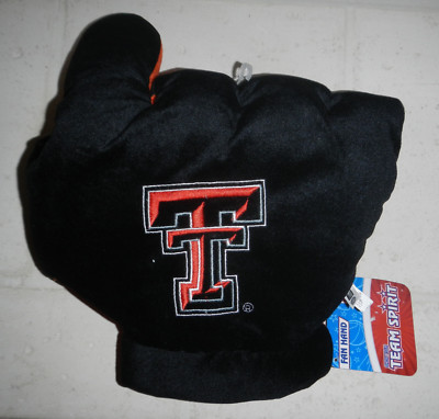 NWT Texas Tech University TTU Red Raiders Guns Up Plush Fan Hand Toy Factory