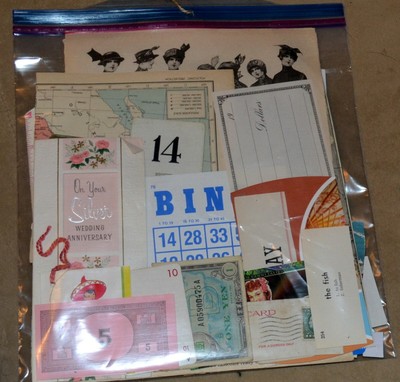 EPHEMERA PACK grab bag Scrapbook, Mixed Media Art, collage Random No theme