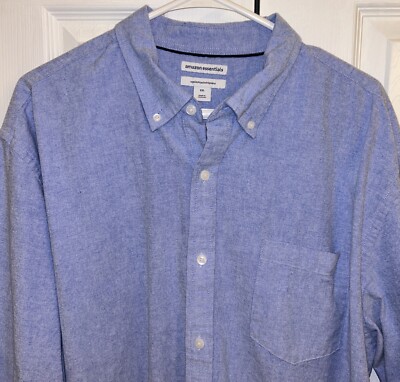 Amazon Essentials Men's Regular-Fit Long-Sleeve Pocket Oxford Shirt XXL, Blue