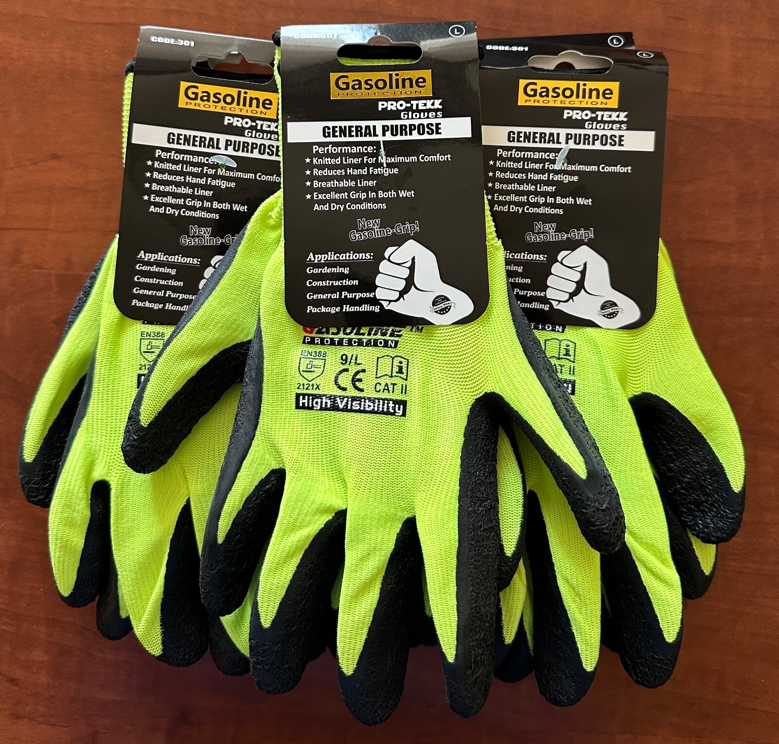 12 Pair Gasoline Lime Safety Gloves Latex Coated Grip Cut Resistant 12 Pair Gasoline Lime Safety Gloves Latex Coated Grip Cut Resistant