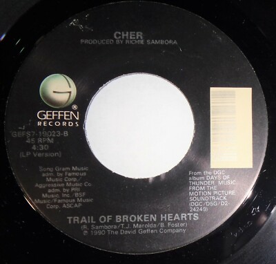 Cher 45 RPM Trail Of Broken Hearts / Love & Understanding NM VG++ F6