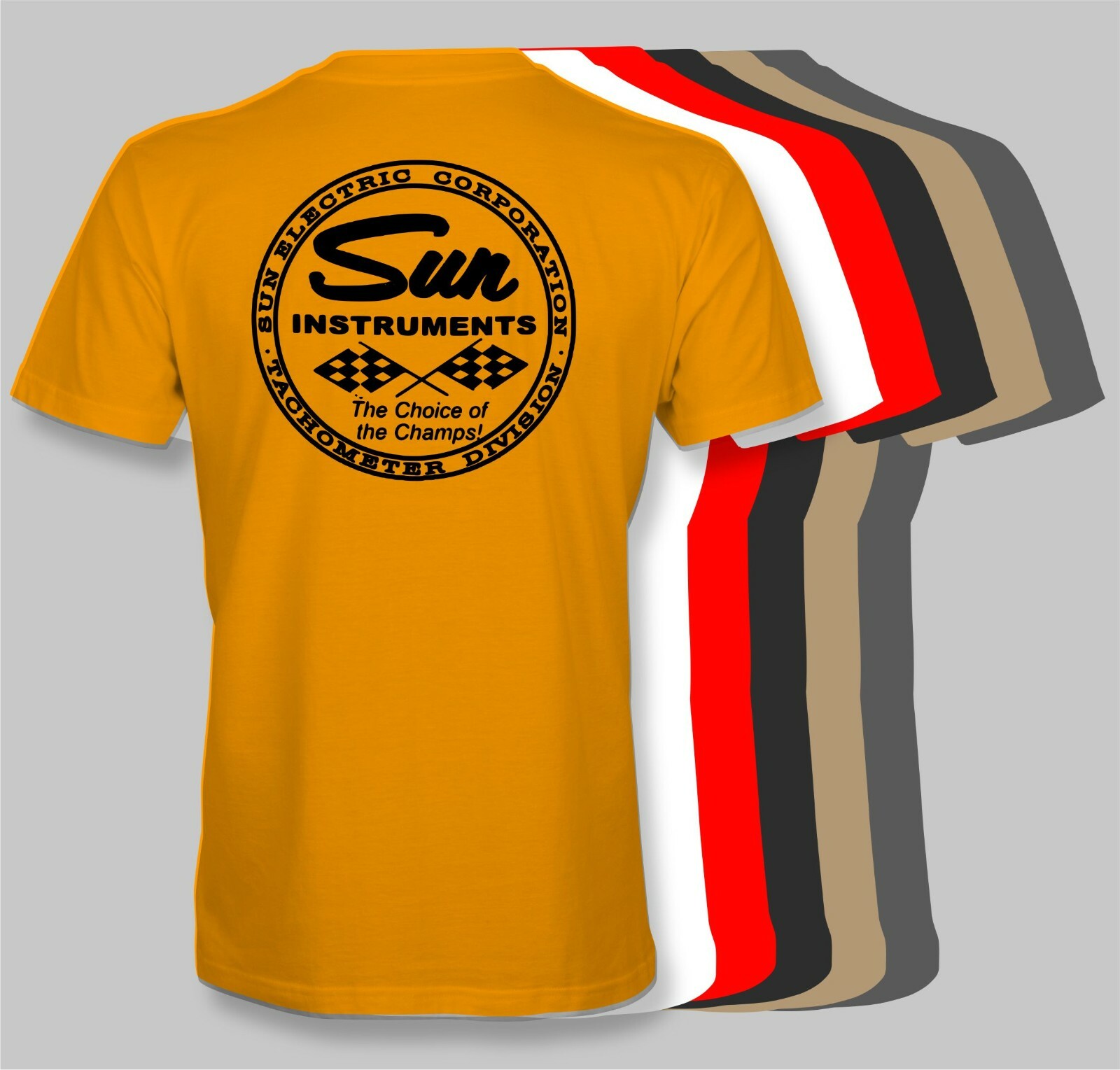 SUN INSTRUMENTS Retro T-Shirt tachometer tach speed shop hot rod electric corp
