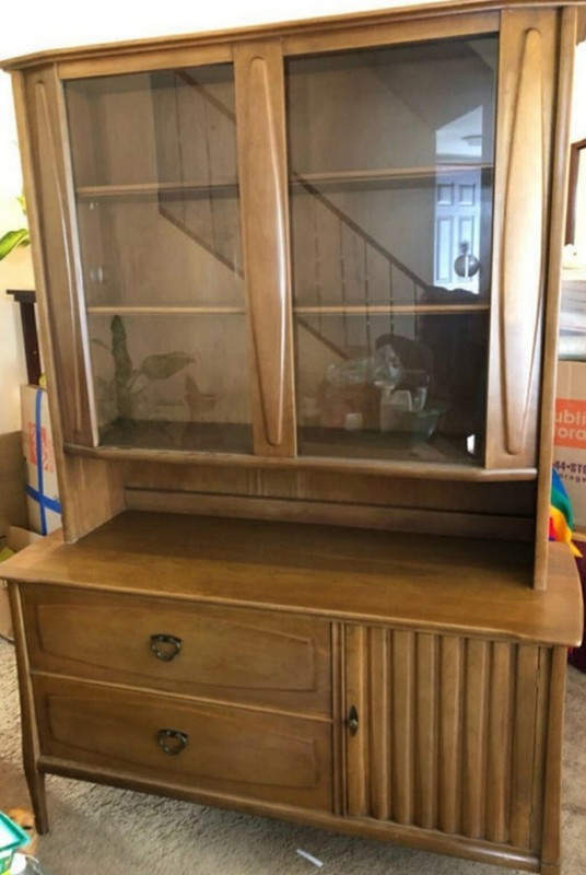 Heywood Wakefield Vintage 1961 mid century dresser hutch furniture antique