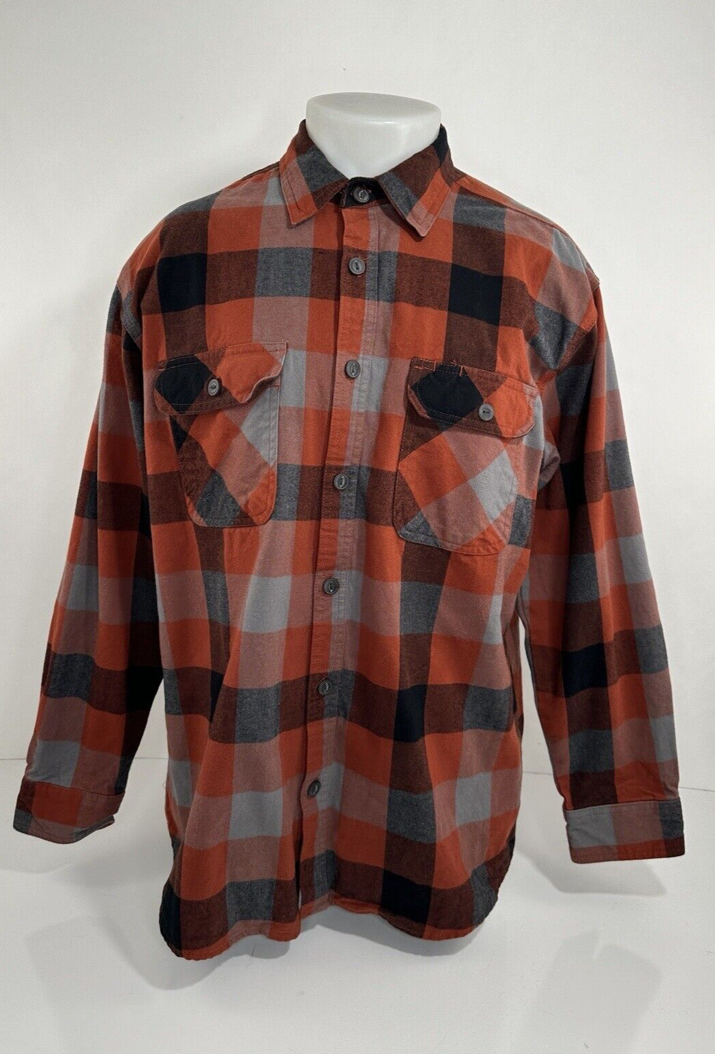 WORK N' SHOP - Plaid Checked Mens Lg. Flannel Shirt - Size WORK N' SHOP - Plaid Checked Mens Lg. Flannel Shirt - Size