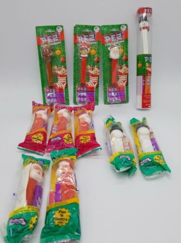 Pez Christmas Lot of 11 New in Package Santa Claus, Snowman, R...