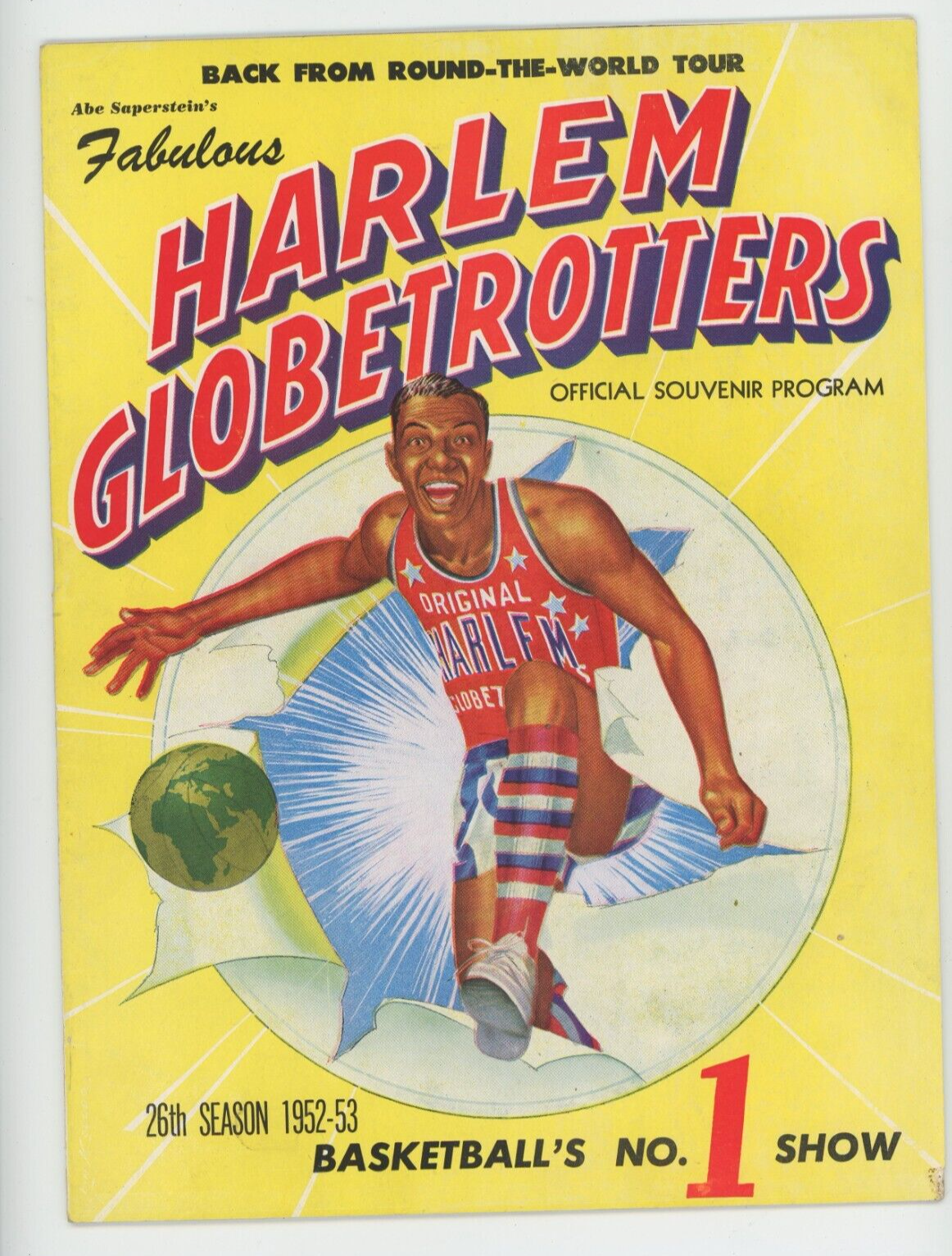 Vintage HARLEM GLOBETROTTERS, 26th Season 1952-53 Official