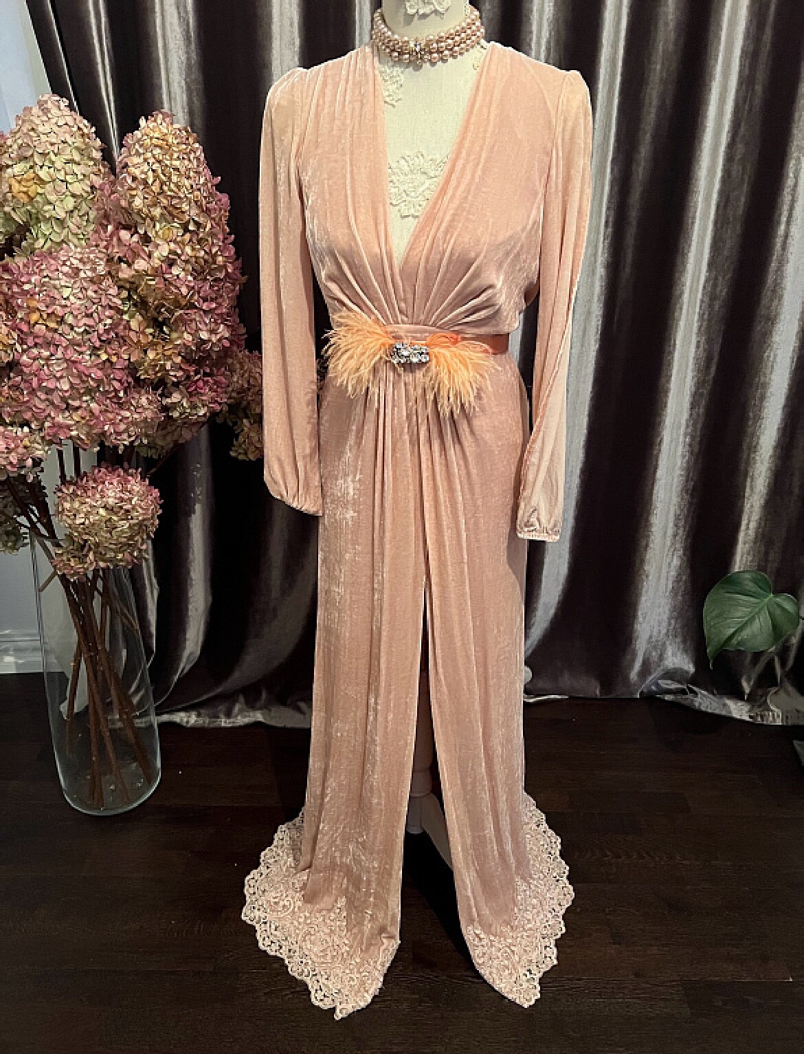 Elisabetta Franchi velvet dress Italy laced feathers S gown Elisabetta Franchi velvet dress Italy laced feathers S gown