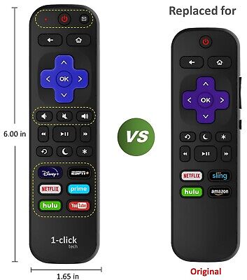 2-in-1 Remote for Roku TV/ for Roku Express/Ultra/Box/Roku 4/3/2/1