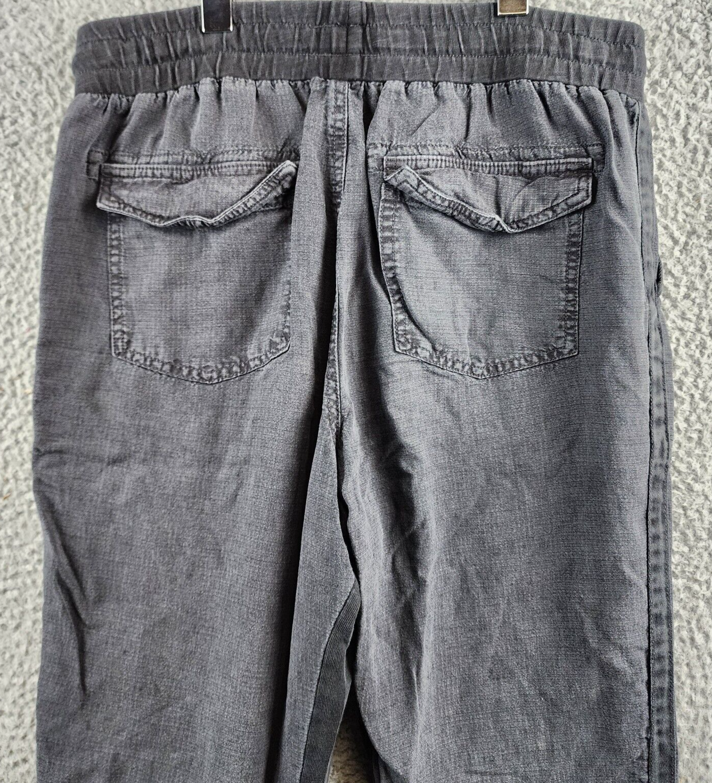 Splendid Lakeside Cropped Jogger Pants Women's M Charcoal Linen Blend Drawstring - Picture 14 of 15