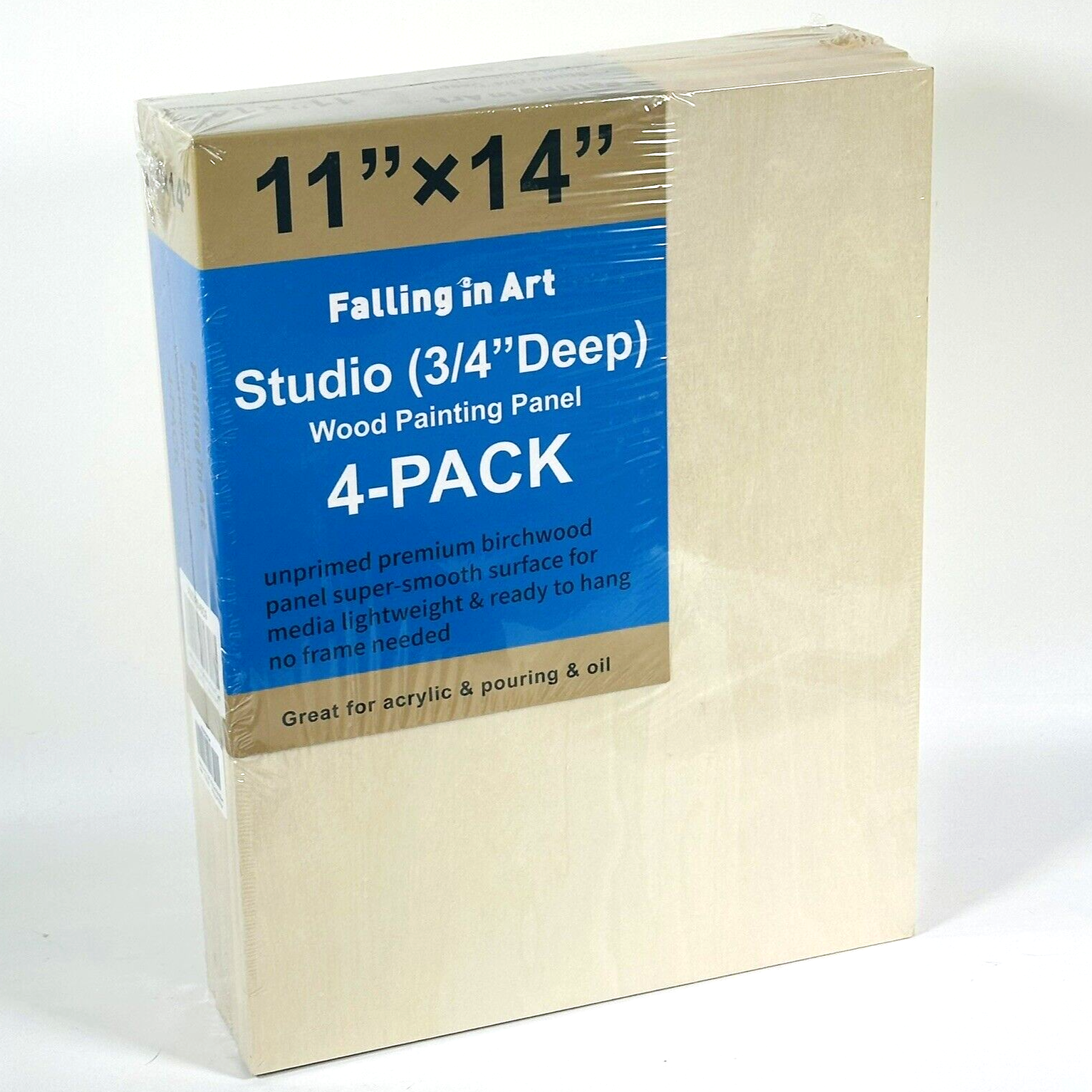 11" x 14" Unfinished Birch Wood Painting Panel 3/4" Deep Art Board Craft Pouring