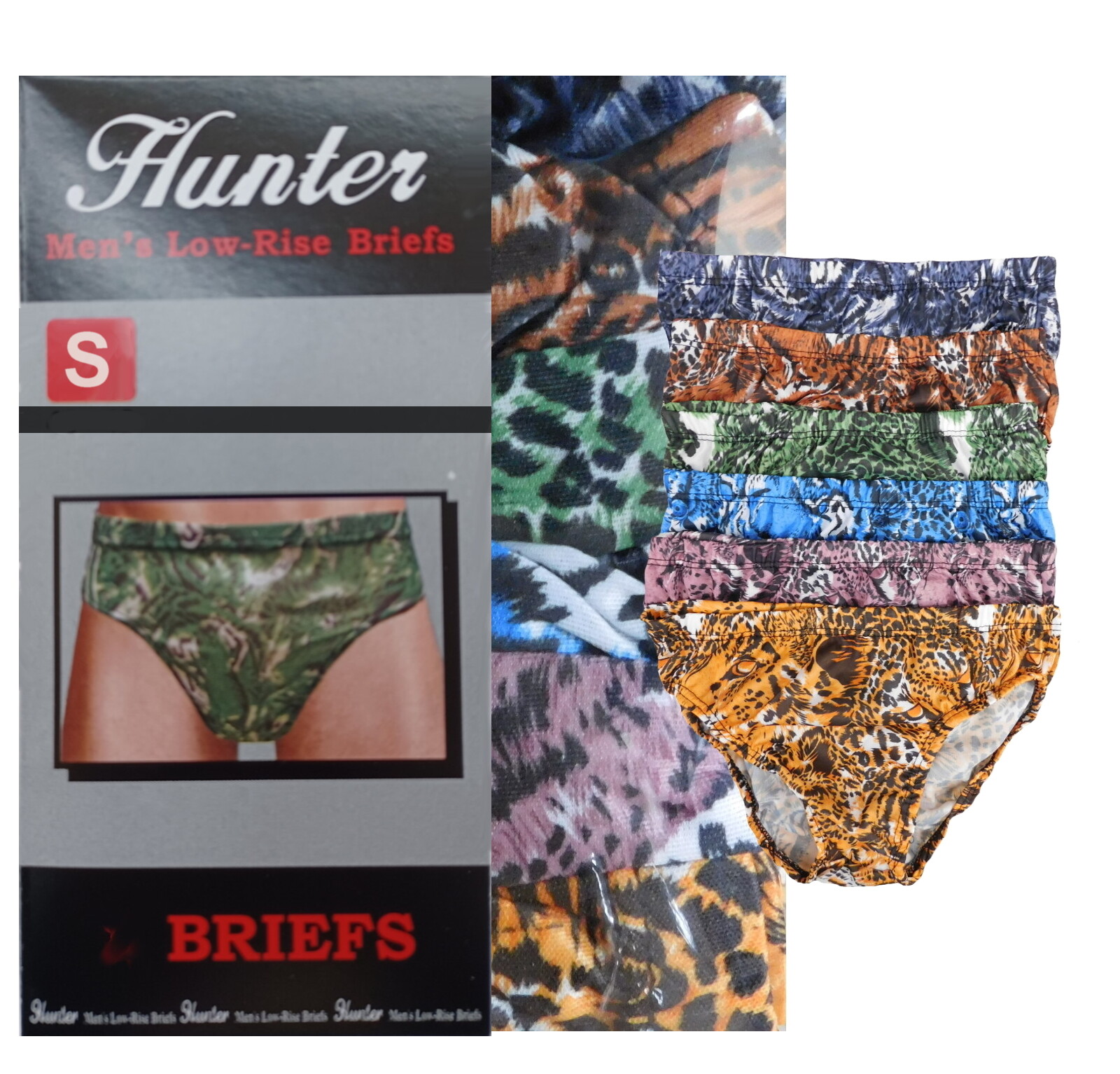 6 PACK MEN BIKINI BRIEFS ANIMAL PRINT BREATHABLE UNDERWEAR LOW RISE
