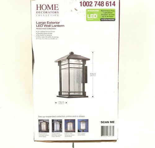 Home Decorators Collection 1-Light Oil Rubbed Bronze Outdoor Integrated LED