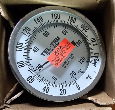 5'' Dial Thermometer Stainless Steel  1/2'' NPT 0/150C - Tel-Tru 42140677 AA575R