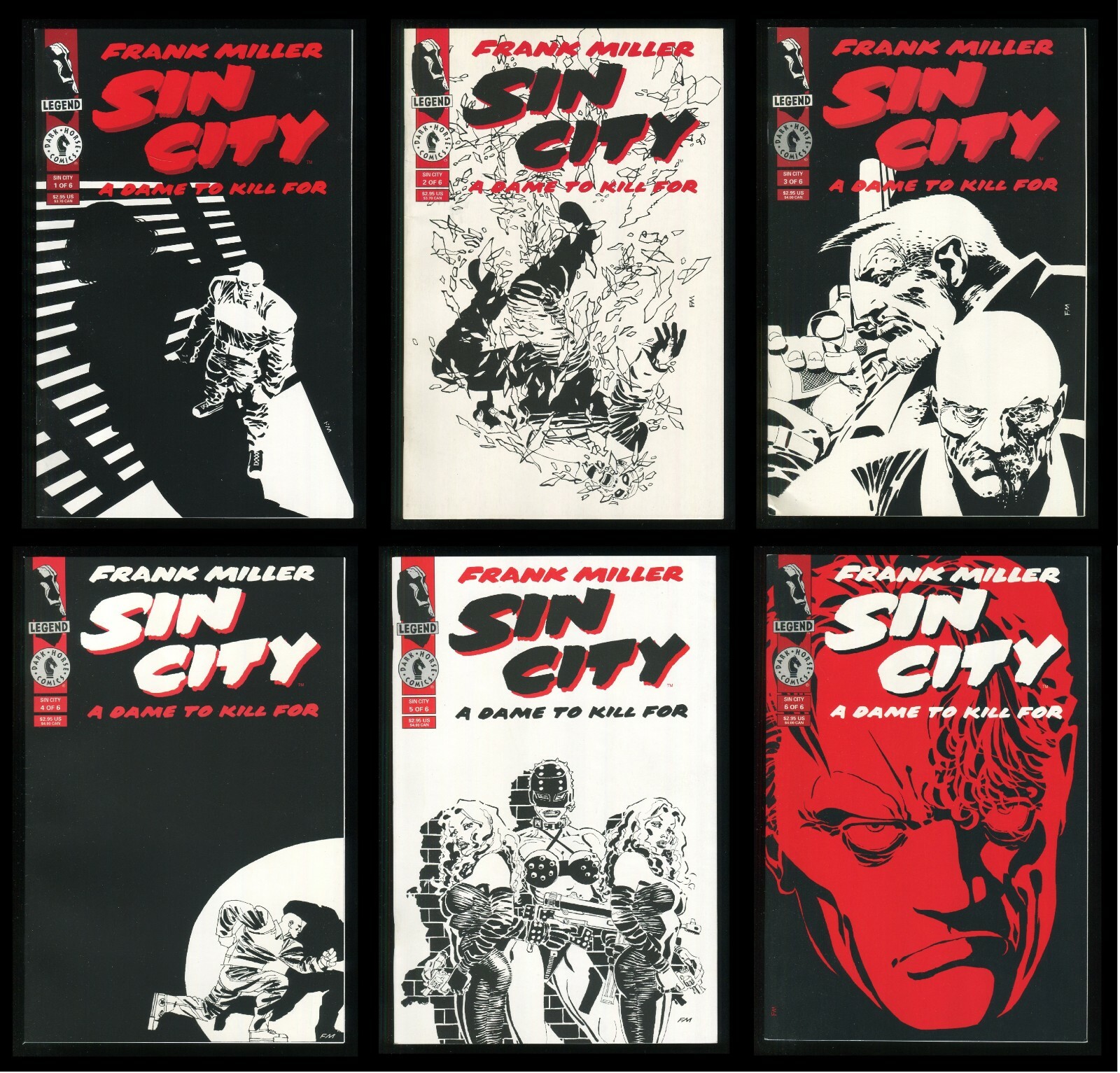 Sin City A Dame to Kill For Comic Set 1-2-3-4-5-6 Lot Frank