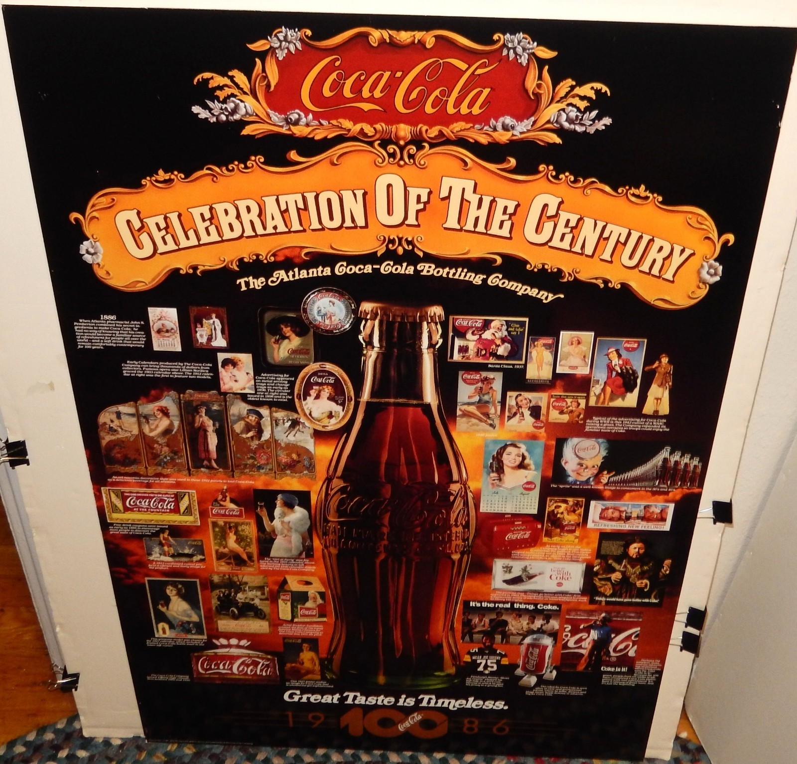 COCA COLA CELEBRATION OF THE CENTURY 1986 HUGE COLOR POSTER