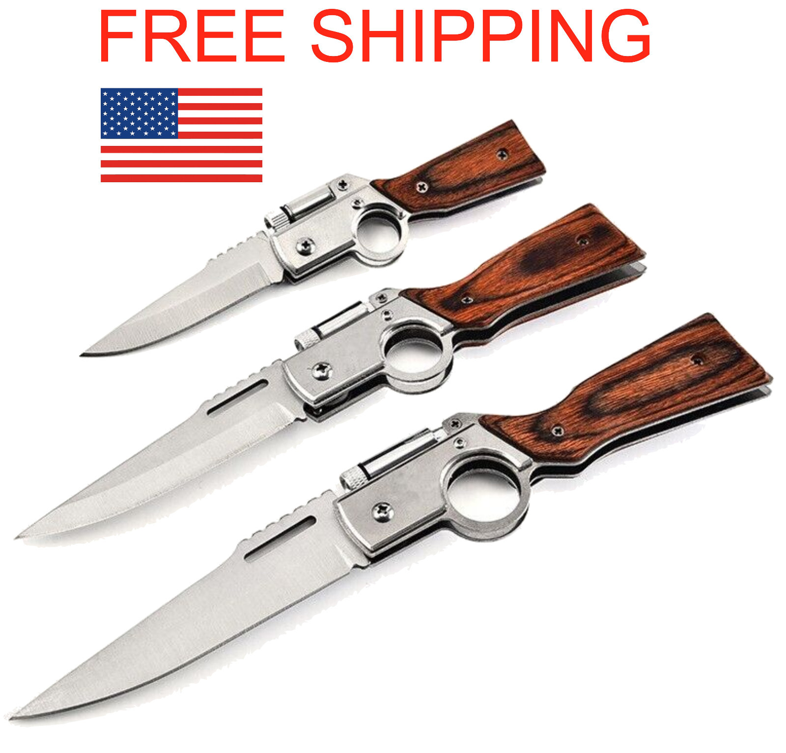 Folding Knife Led Light Rifle Knife Tactical Knife Ak 47 Gun