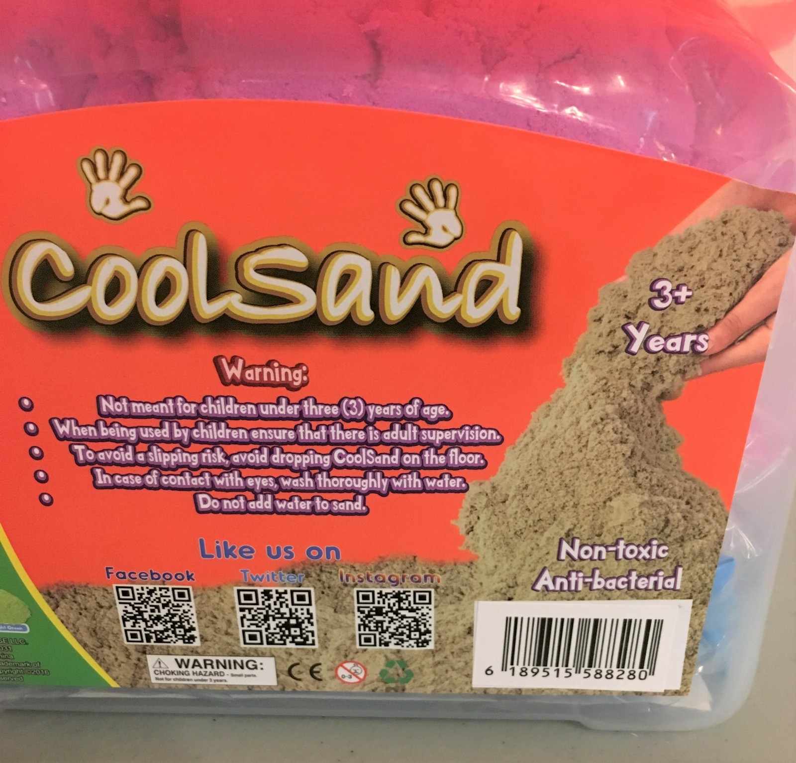 Cool Sand Purple Moldable Sand 2 Bags 5.6 Pounds with Inflatable Tray and Case