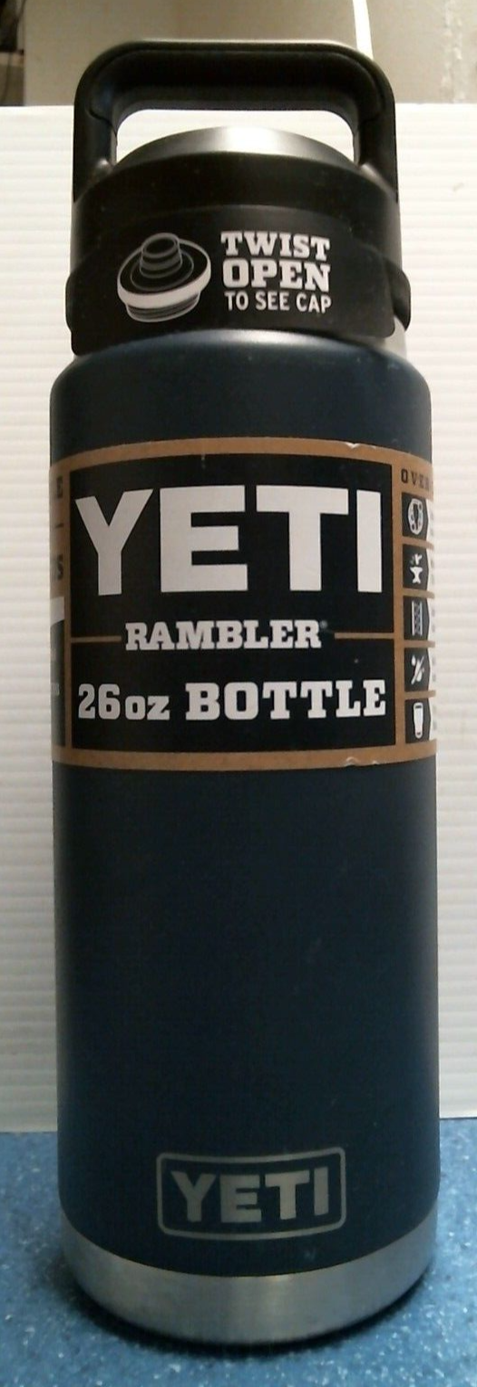 Yeti 26 oz. Rambler Bottle, W/ Chug Cap, Navy Blue (07295