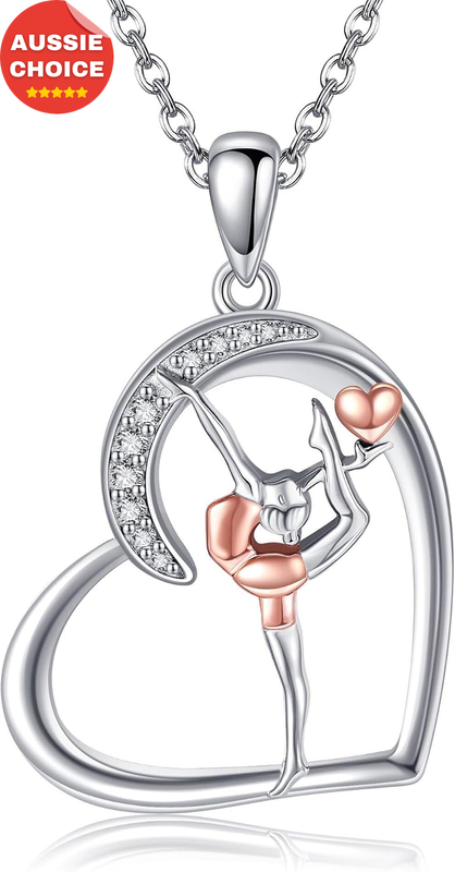 Sterling Silver S925 Ballet Violin Gymnastics Necklace Jewelry Gift for Girls