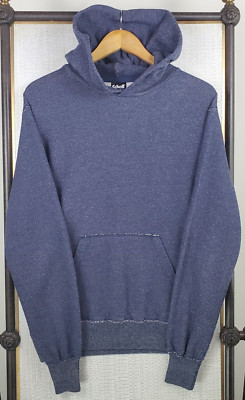SCHOTT NYC Size Medium Mens Made in USA Hoodie Pullover Cotton Poly Blend Blue