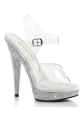 Pleaser Fabulicious SULTRY-608DM 6'' Heel, 1'' Platform Ankle Strap Sandal