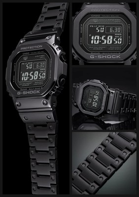Pre-owned Casio Watch Shock Bluetooth Full Metal Radio Solar Black Gmw-b5000gd-1jf In Black (stainless Steel)