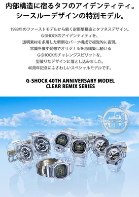 Pre-owned Casio Watch G-shock 40th Anniversary Clear Remix Dw-5040rx-7jr Men's Clear In Limited Model (40th Anniversary Clear Remix Series) / Dw-5000 (me