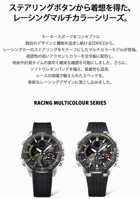 Pre-owned Casio Edifice Watch Racing Multi-color Series Ecb-900ymp-1ajf Men's Black In Round Bezel (multicolor)