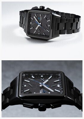 Pre-owned Casio Oceanus Ocw-t5000b-1ajf Titanium Bluetooth Radio Solar Watch Black 38.2mm