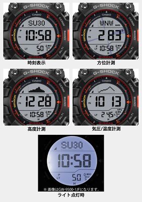 Pre-owned Casio G-shock Mudman Gw-9500mec-1jf Emergency Color Solar Radio Men Watch