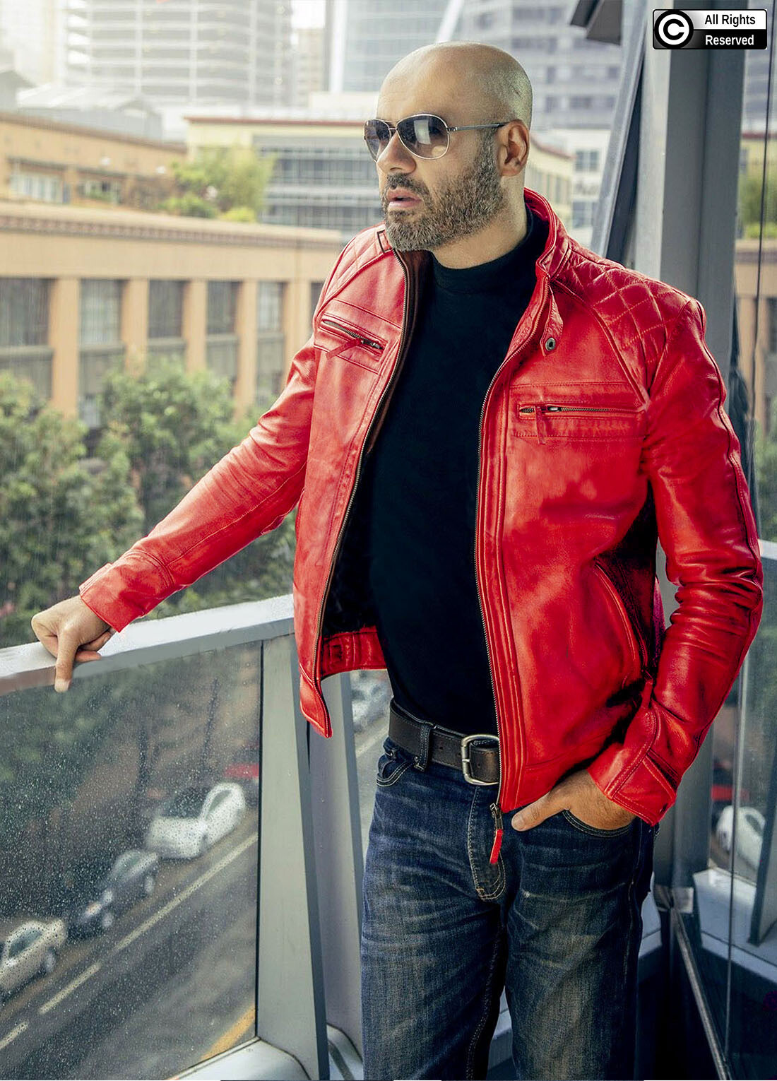 Gearswears Red Color Men's Leather Jacket made with Genuine Gearswears Red Color Men's Leather Jacket made with Genuine