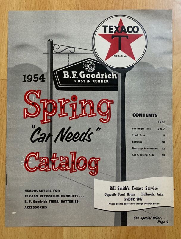 Vintage 1954 Texaco Spring Car Needs Catalog BF Goodrich 11